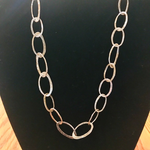 Silpada Hammered Sterling Silver Link Necklace